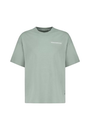 MIT DOWNTOWN CLUB LOGO SLOGAN - Print T-shirt - hellgrün