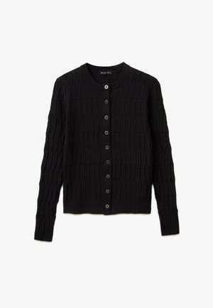 Sisley, TEXTURED CARDIGAN - Cardigan - black