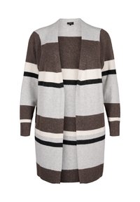 LANGE MIT BREITEN STREIFEN - Kofta - light grey mel comb