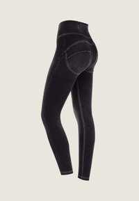 Freddy 7 8 CON CUCITURA CENTRALE E VITA ALTA - Jeggings - black jeans seams on tone