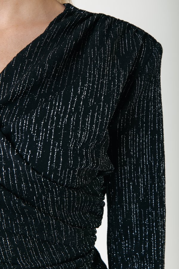 BRYSSA STRIPES PADDED DRESS - Cocktail dress / Party dress - metallic silver2