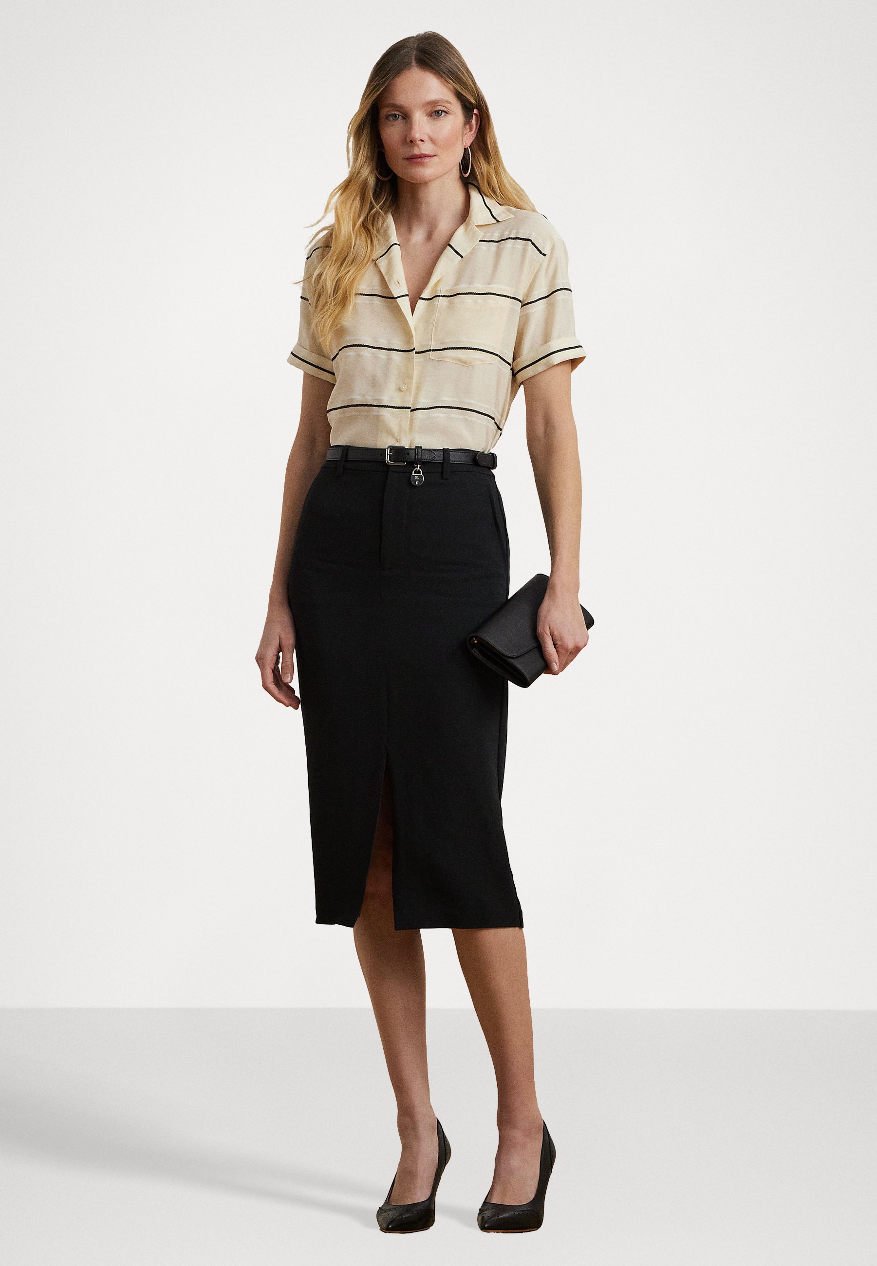 louren front zip-up pencil skirt louren pencil skirt