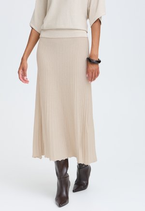 b.young, BYMOBBE PLEAT - Jupe plissée - oatmeal