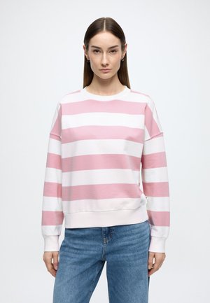 CREWNECK SWEATSHIRT - Sudadera - soft rose white stripe