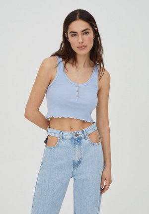 MIT TRÄGERN UND DRUCKKNÖPFEN - Top - dark blue