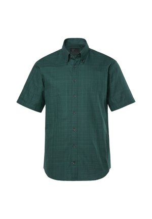 JP1880, HALF-SLEEVE BUTTON-DOWN COLLAR MODERN FIT PLAID SHIRT UP TO SIZE 8 XL - Shirt - midnight green