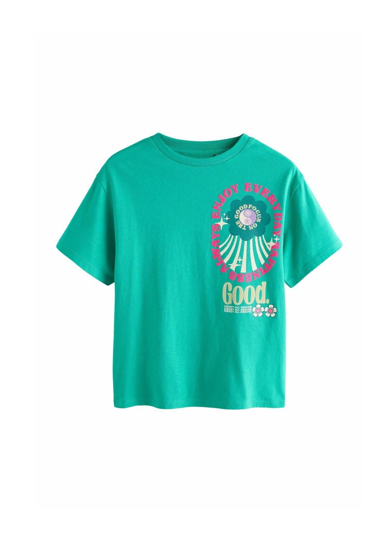 Next REGULAR FIT - GRAPHIC - Camiseta estampada - green pink