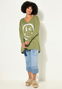 Angel of Style SMILEY V-NECK LONG SLEEVES - Trui - pond green