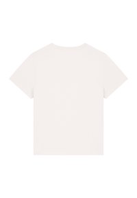 Witte korte mouwen t-shirt, ronde hals, zachte katoen materiaal, effen achterkant zonder zichtbare patronen of accenten. Eenvoudig en minimalistisch ontwerp.