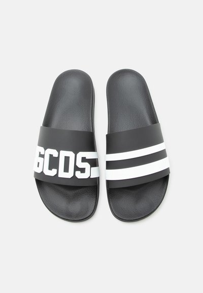 GCDS ESSENTIALS LOGO SLIDE UNISEX - Μιουλ - black