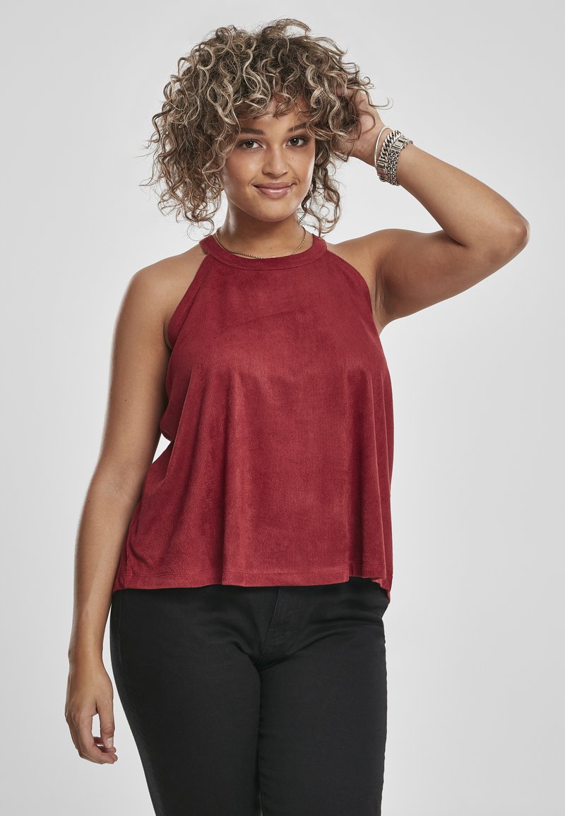 Urban Classics LADIES PEACHED RIB NECKHOLDER TANK - Blúzka - burgundy
