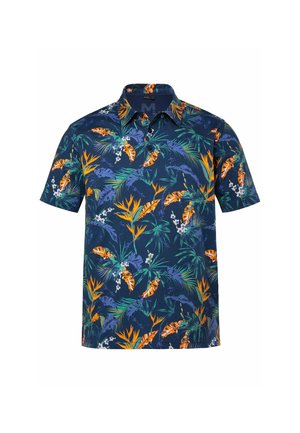 Men Plus, POLO SHIRT, ALL-OVER PRINT, SHORT SLEEVES, UP TO 8XL - Pikeepaita - navy blue