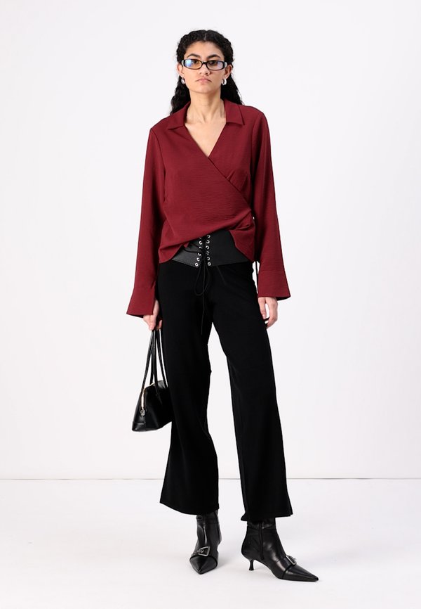 ONLMETTE WRAP SHIRT  - Blouse - bordeaux2