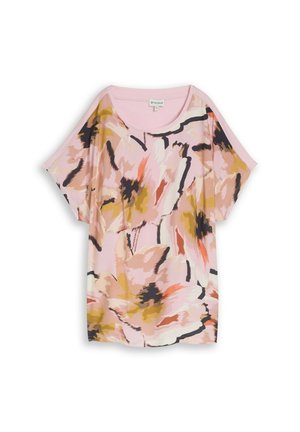 TOM TAILOR, TOM TAILOR T-SHIRT PLUS SIZE - T-SHIRT IM MATERIAL-MIX - Blusa - big abstract flower print