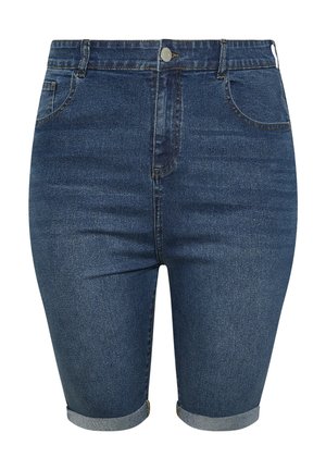 Yours Clothing, TURN UP  - Denimshorts - mid blue