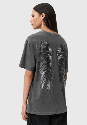 AllSaints WINGS TEE - Print T-shirt - washed black