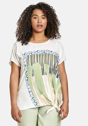 T-shirt con stampa - offwhite gemustert
