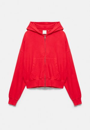 PULL&BEAR, ZIP-UP - HOODIE - Sweat zippé - red