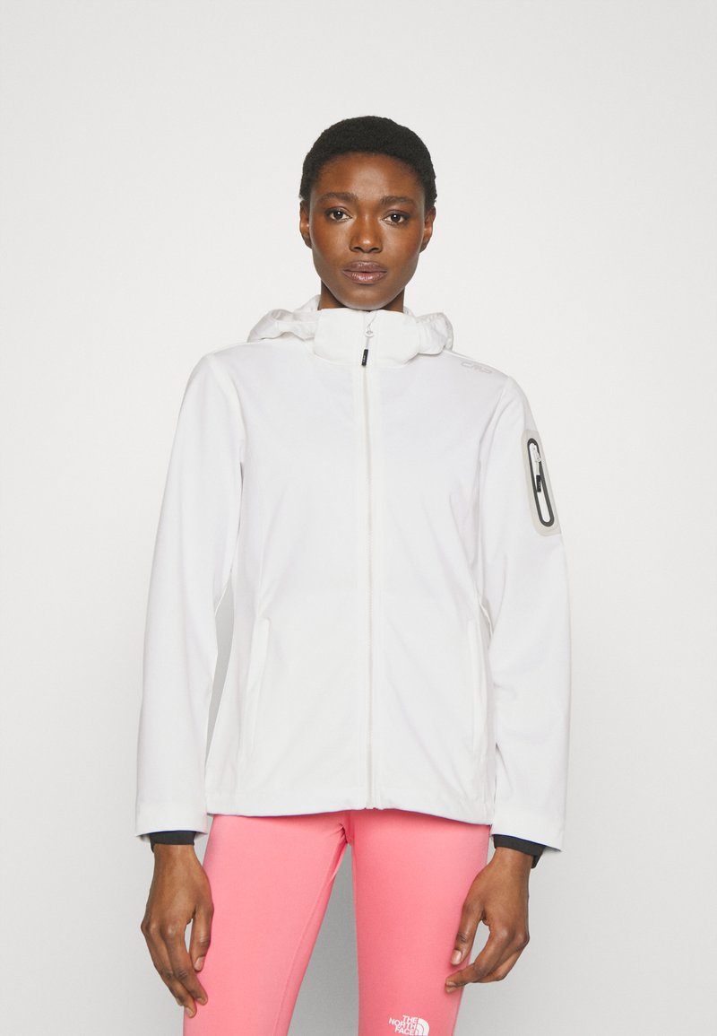 CMP WOMAN JACKET ZIP HOOD Giacca softshell bianco/stone/bianco