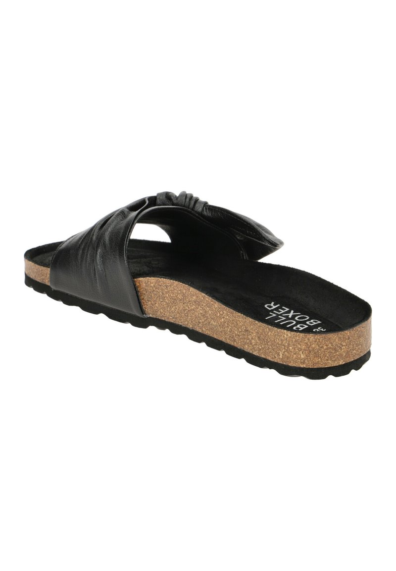 Damen Flache Pantoletten | Bullboxer Pantolette flach black/schwarz - UM18765 Damen Flache Pantoletten | Bullboxer Pantolette flach black/schwarz - UM18765