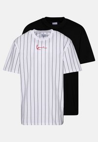 PINSTRIPE ESSENTIAL TEE UNISEX 2 PACK - T-shirt imprimé - white/black