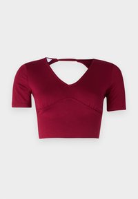 CRISSY BACKLESS SHORT SLEEVE - Camiseta estampada - wine