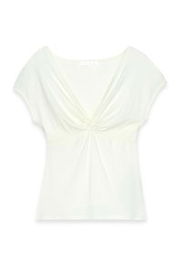 SOFT LINE SHORT SLEEVE TWIST  - Blūze - white