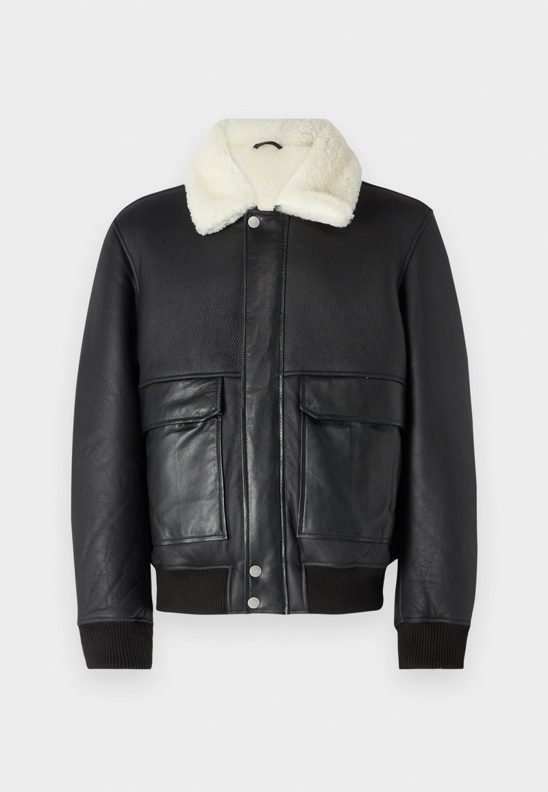 jack & jones Leren jas zwart