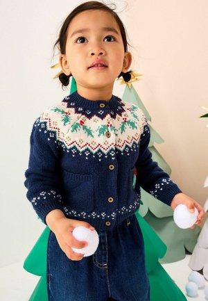 Next, REGULAR FIT - CHRISTMAS HOLLY  - Cardigan - navy