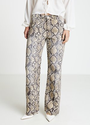 Calliope STAMPA PITONATA - Stoffhose - var marrone