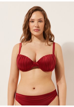 Calzedonia, SHINY SATIN PUSH UP - Top de bikini - red