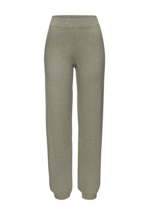 Hellgrüne, weiche Stoff-Sweatpants mit einem breiten elastischen Bund und geraden Beinen. Keine Taschen oder sichtbaren Beschläge. Lässiges Design.