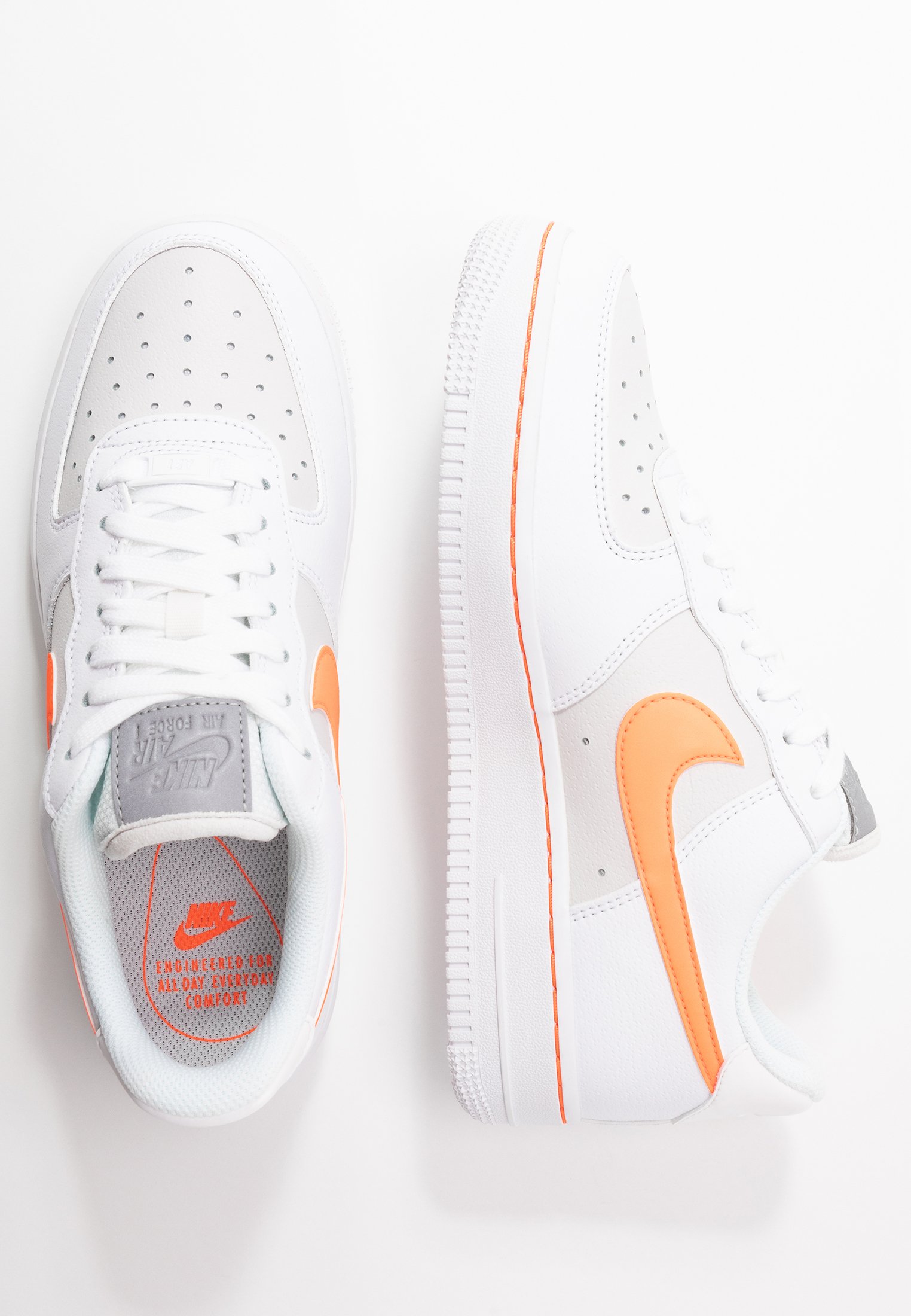 air force 1 07 trainers white total orange platinum tint