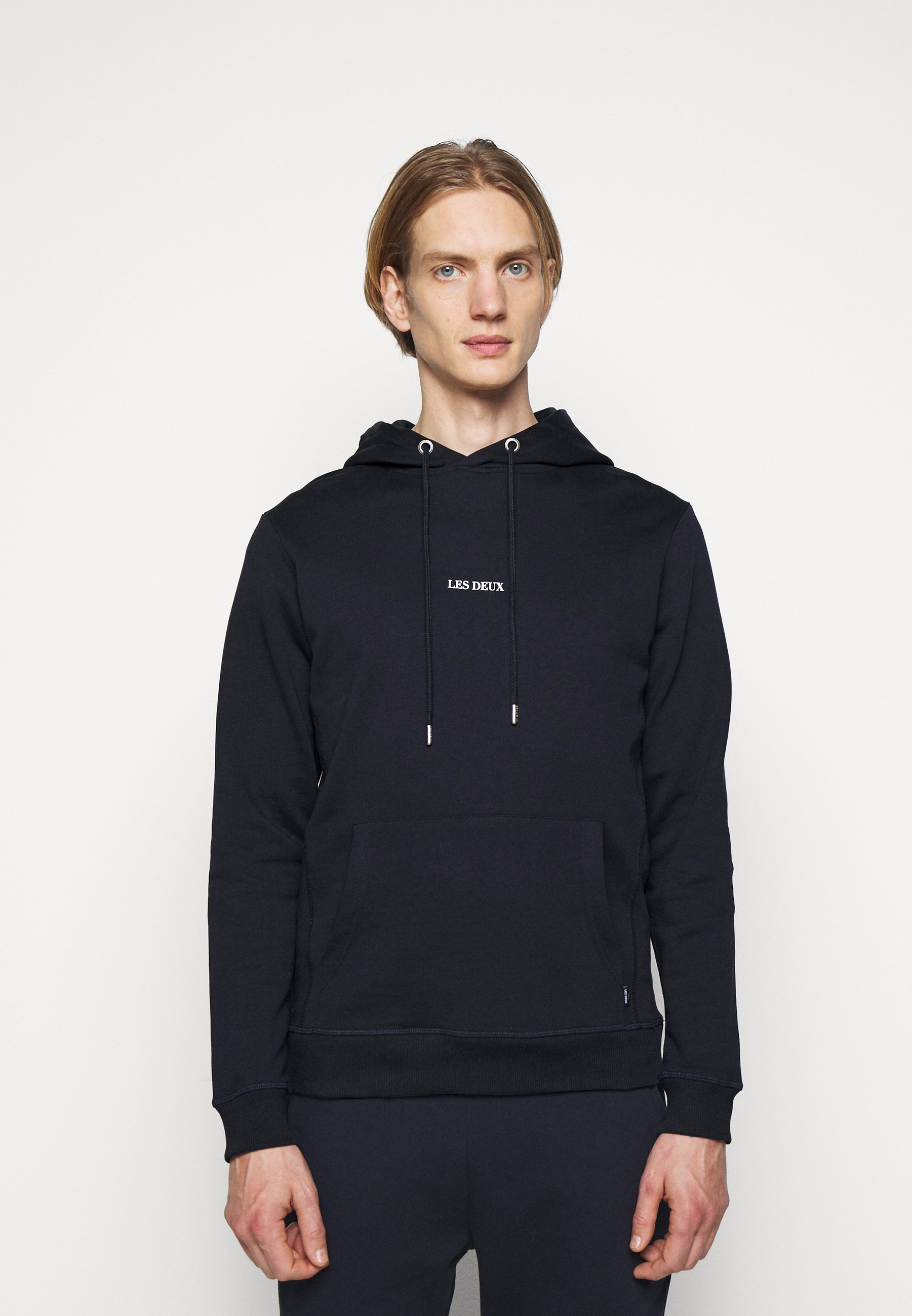Les Deux LENS HOODIE - Bluza z kapturem - dark navy/white/granatowy -  Zalando.pl