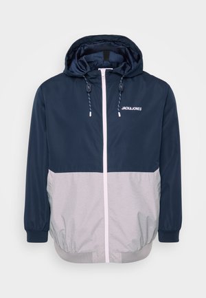 Jack & Jones JJERUSH HOOD - Veste mi-saison - sky captain/white/light grey melange