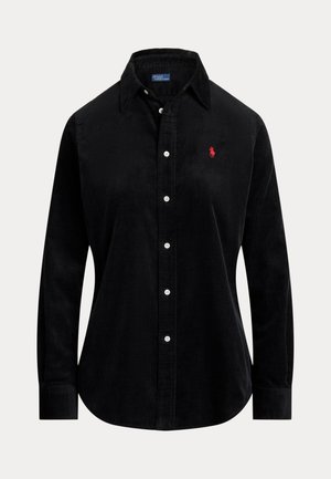 STRETCH SLIM FIT COTTON CORDUROY SHIRT - Nööpidega pluus - polo black