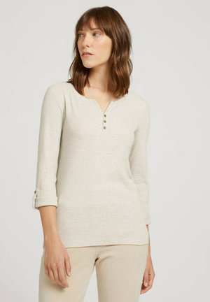 STRIPE - Long sleeved top - offwhite/green small stripe