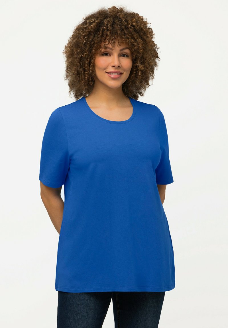 Ulla Popken RUNDHALSAUSSCHNITT - T-shirt basic - royal