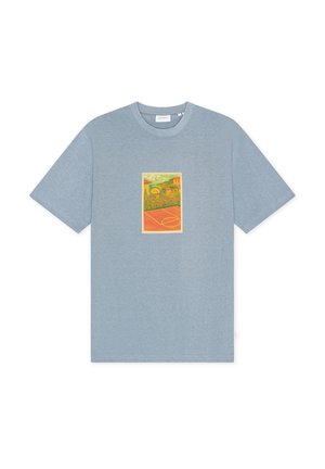 Les Deux, COURT - Camiseta estampada - faded denim blue