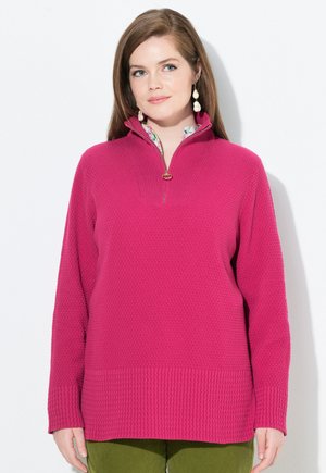 TROYER COLLAR LONG SLEEVE - Strickpullover - dark mauve