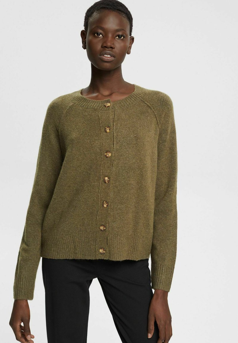 Esprit MIT VAUSSCHNITT Vest dark khaki/groenmetallic Zalando.nl