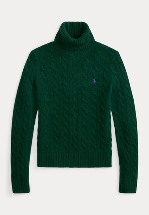 Polo Ralph Lauren, WOOL CASHMERE CABLE ROLL NECK JUMPER - Jersey de punto - college green