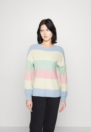 ONLATIA STRIPE - Stickad tröja - kentucky blue/whitecap/surf