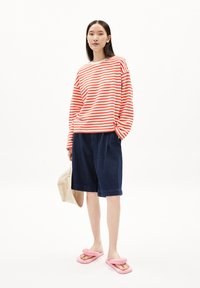 ARMEDANGELS FRANKA STRIPE - Maglietta a manica lunga - poppy red undyed