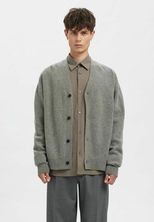 Strickjacke - medium grey melange