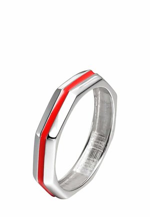 CON ACABADO GEOMÉTRICO Y ESMALTE - Anillo - silver-coloured
