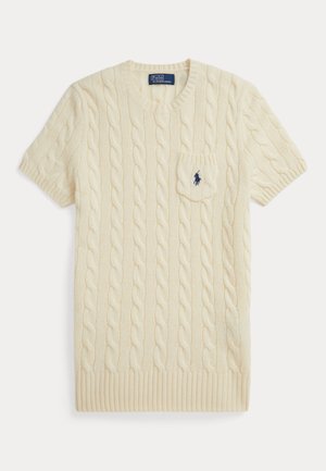 Polo Ralph Lauren, CABLE WOOL-CASHMERE SHORT-SLEEVE SWEATER - T-paita - authentic cream