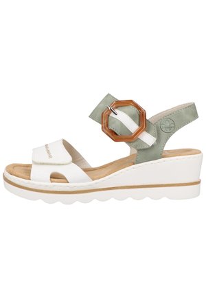 Sandalias mujer piel con goma blanco Rieker 64677 - KeeShoes