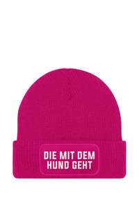 MoonWorks PATCH SPRUCH DIE MIT DEM HUND GEHT LUSTIG - Beanie - pink