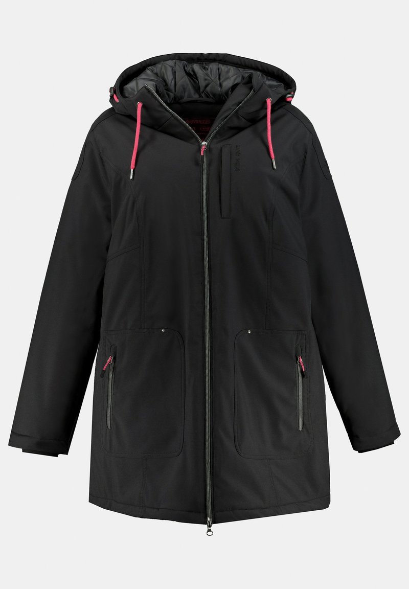 Damen Leichte Jacken | Ulla Popken LONG, BIONIC-FINISH®, 2-WAY-ZIPPER Übergangsjacke black/schwarz - AI04169 Damen Leichte Jacken | Ulla Popken LONG, BIONIC-FINISH®, 2-WAY-ZIPPER Übergangsjacke black/schwarz - AI04169